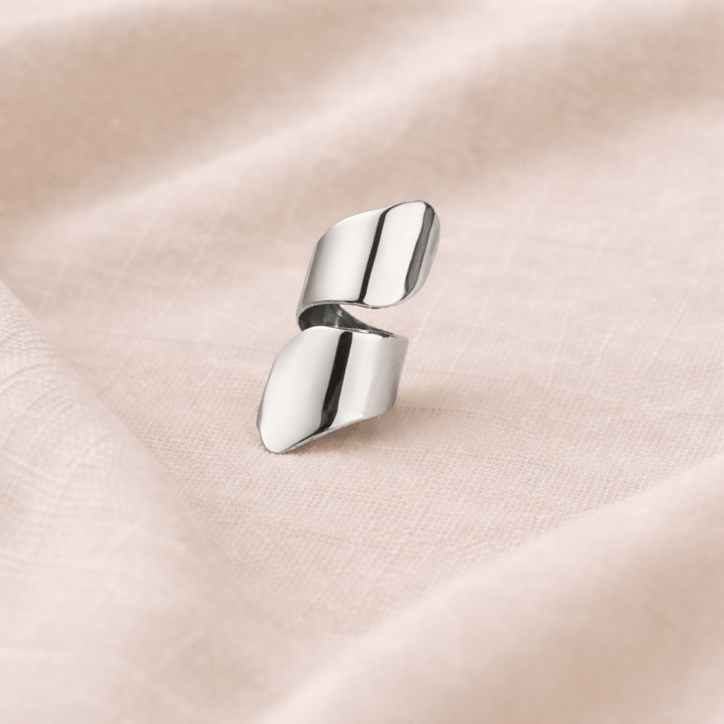 Gold-plated brass bold statement ring adjustable sculptural