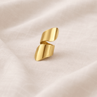 Gold-plated brass bold statement ring adjustable sculptural