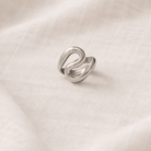 Gold-plated brass curved statement ring handcrafted