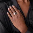 Gold-plated brass curved statement ring handcrafted