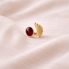 Gold-plated brass gemstone ring adjustable sculptural statement